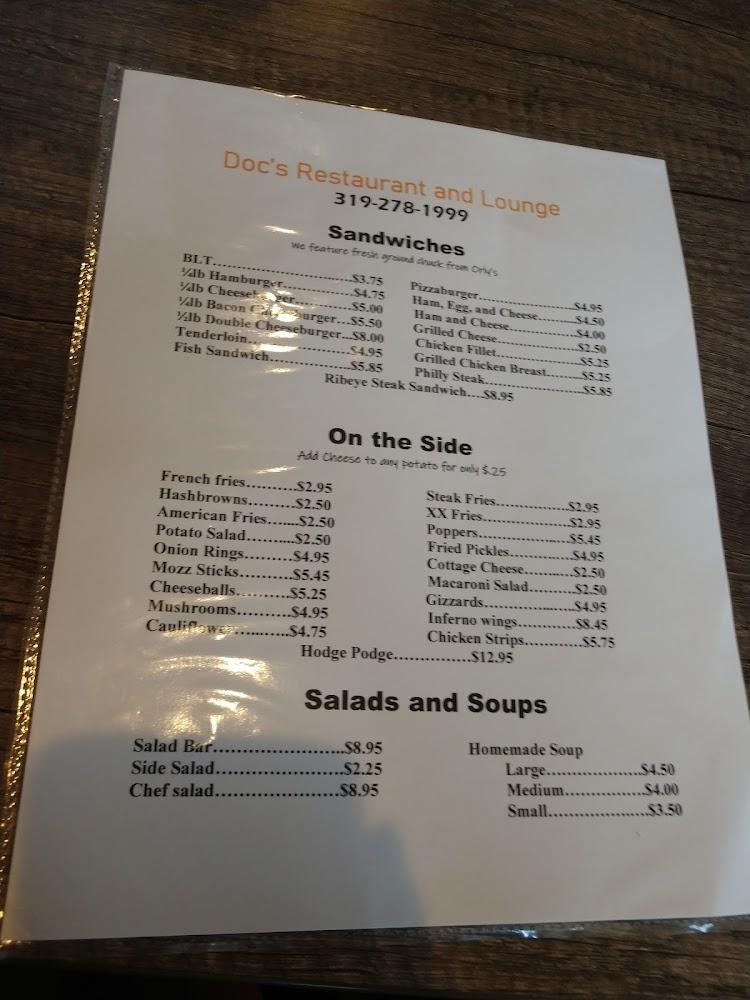 Doc's Restaurant Lounge Menu image 2